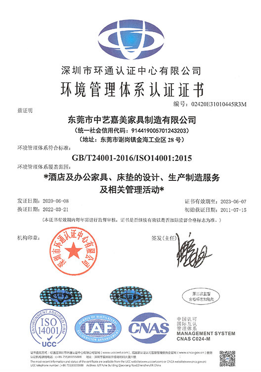 Environmental Management System Certification -LSO14001:2015